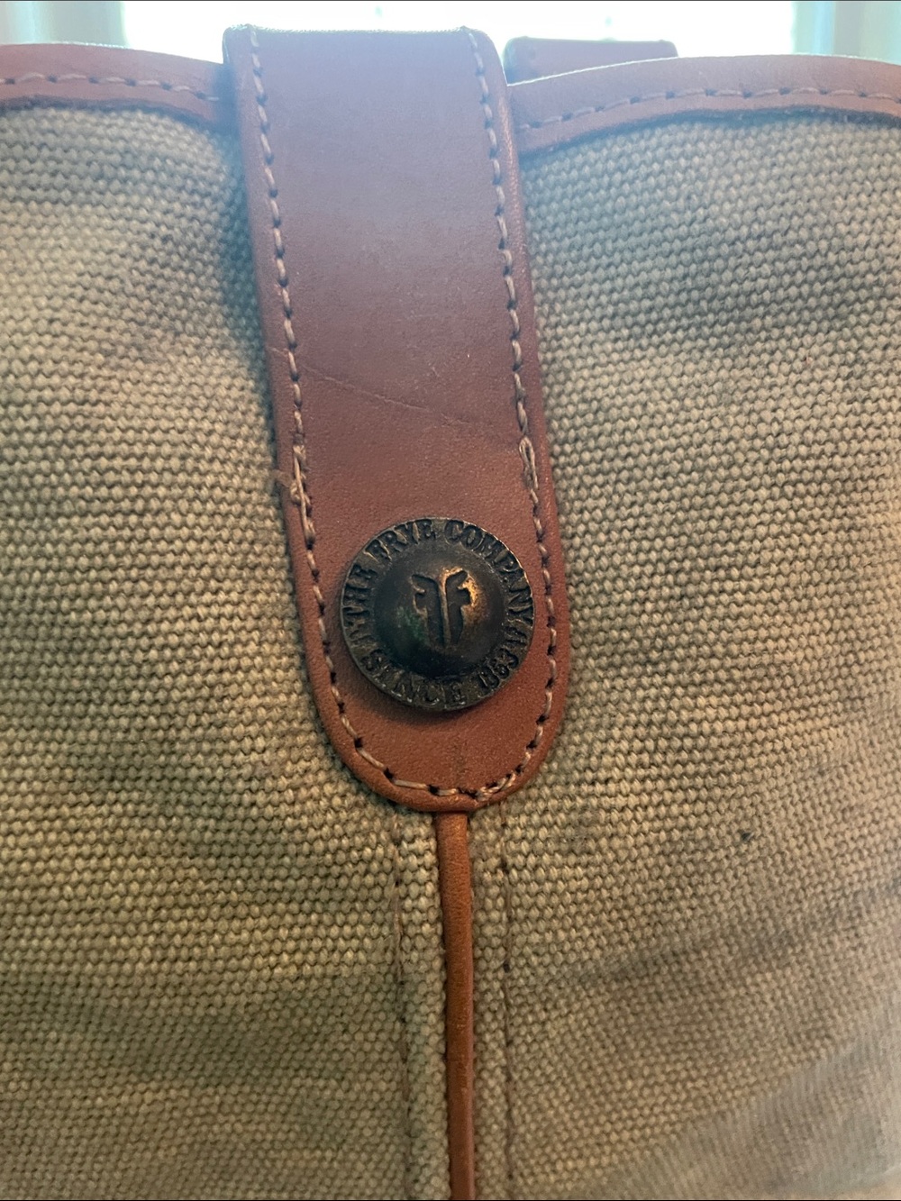 Frye Two-Tone Brown and Tan canvas & Leather Heeled Boots - Picture 3 of 6